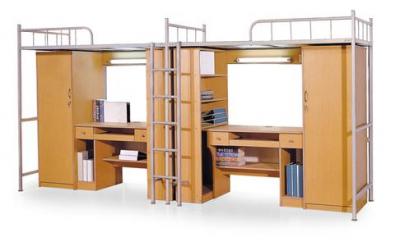 永固-D002钢木质双连体公寓床